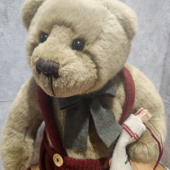 Christmas Teddy Bear 17" Standing Hat Stocking Wagon Creative Design - Picture 8 of 14